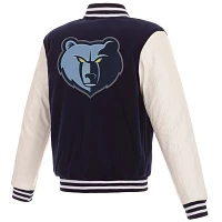 JH Design Men's Memphis Grizzlies Navy Varsity Jacket