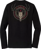 Great State Clothing Men's Alabama Crimson Tide Deer Skull Badge Black Long Sleeve T-Shirt