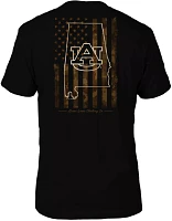 Great State Clothing Men's Auburn Tigers Camo Flag Black T-Shirt