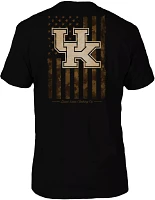 Great State Clothing Men's Kentucky Wildcats Camo Flag Black T-Shirt