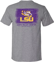 Great State Clothing Men's LSU Tigers Grey Washed Flag T-Shirt