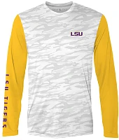 Great State Clothing Men's LSU Tigers Grey Tiger Camo Long Sleeve T-Shirt