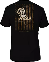 Great State Clothing Men's Ole Miss Rebels Camo Flag Black T-Shirt