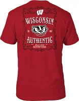 Great State Clothing Men's Wisconsin Badgers Red Whiskey Label T-Shirt