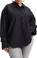 Good American Women's Tabbed Poplin Shirt