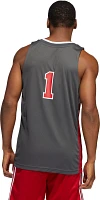 adidas Men's Louisville Cardinals #1 Grey Reverse Retro Replica Basketball Jersey