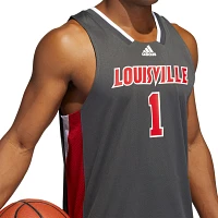 adidas Men's Louisville Cardinals #1 Grey Reverse Retro Replica Basketball Jersey