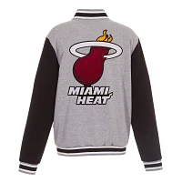 JH Design Men's Miami Heat Grey Reversible Fleece Jacket