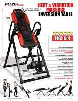 Health Gear Deluxe Heat & Vibration Massage Inversion Table