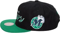 Mitchell and Ness Adult Dallas Mavericks Script 2Tone Adjustable Snapback Hat