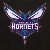 JH Design Men's Charlotte Hornets Black Bomber Jacket