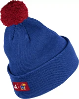 adidas Men's Kansas Jayhawks Blue Cuffed Knit Beanie