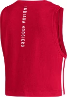 adidas Women's Indiana Hoosiers Crimson Cropped Tank Top