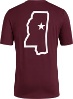 adidas Men's Mississippi State Bulldogs Dark Red Reverse Retro Basketball T-Shirt