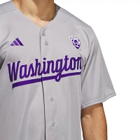 adidas Men's Washington Huskies Grey Replica Baseball Jersey