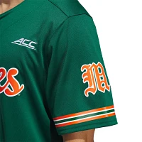 adidas Men's Miami Hurricanes Dark Green Replica Baseball Jersey