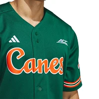 adidas Men's Miami Hurricanes Dark Green Replica Baseball Jersey