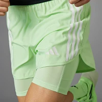 adidas Men's Own The Run 3-Stripes 2-in-1 Shorts