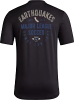 adidas Adult San Jose Earthquakes 2024 Local Stoic Black T-Shirt