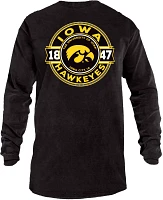 Image One Men's Iowa Hawkeyes Black Rounds Long Sleeve T-Shirt