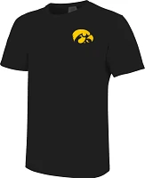 Image One Men's Iowa Hawkeyes Black Flag T-Shirt