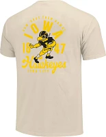 Image One Men's Iowa Hawkeyes Ivory Mascot Local T-Shirt