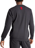 adidas Adult Manchester United Logo Black Crew Sweatshirt