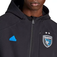 adidas Adult San Jose Earthquakes 2024 Black Prematch Anthem Jacket