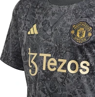 adidas Youth Manchester United 2024 Black Prematch Jersey