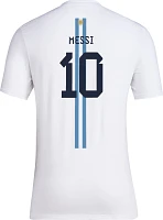 adidas Argentina 2023 3-Star Lionel Messi #10 White T-Shirt