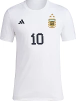 adidas Argentina 2023 3-Star Lionel Messi #10 White T-Shirt