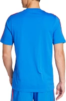 adidas Adult Italy 2024 Logo Blue T-Shirt