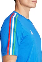 adidas Adult Italy 2024 Logo Blue T-Shirt