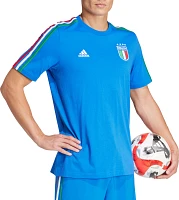 adidas Adult Italy 2024 Logo Blue T-Shirt