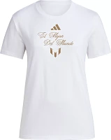 adidas Women's 2023 Ballon d'Or Messi Rings White T-Shirt