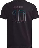 adidas Youth Miami Messi LM #10 Black Name and Number T-Shirt