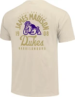 Image One Men's James Madison Dukes Ivory Mascot Local T-Shirt