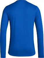 adidas Men's Kansas Jayhawks Royal Basketball Bench Long Sleeve T-Shirt