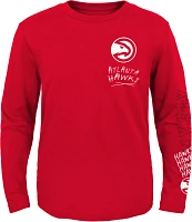 Outerstuff Youth Atlanta Hawks Red Team Drip Long Sleeve T-Shirt