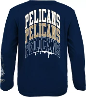 Outerstuff Youth New Orleans Pelicans Navy Team Drip Long Sleeve T-Shirt