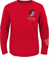 Outerstuff Youth Portland Trail Blazers Red Team Drip Long Sleeve T-Shirt