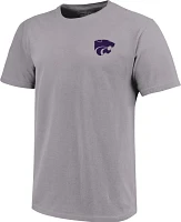 Image One Men's Kansas State Wildcats Grey Helmet Arch T-Shirt