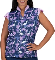 Nancy Lopez Women's Flamingo Sleeveless Golf Polo