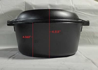 Lodge 5-Quart Cast Iron Double Dutch Oven