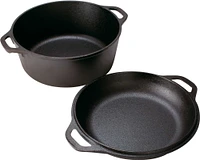 Lodge 5-Quart Cast Iron Double Dutch Oven