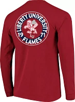 Image One Men's Liberty Flames Red Mascot Circle Long Sleeve T-Shirt