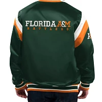 Starter Men's Florida A&M Rattlers Green Varsity Satin Snap-Up Jacket