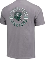 Image One Adult Michigan State Spartans Grey Helmet Arch T-Shirt