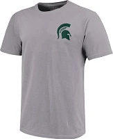 Image One Adult Michigan State Spartans Grey Helmet Arch T-Shirt