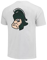 Image One Men's Michigan State Spartans White Vintage Gruff T-Shirt